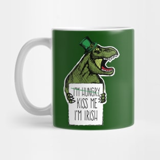 St Patricks Day Dinosaur Kiss Me I'm Hungry Mug